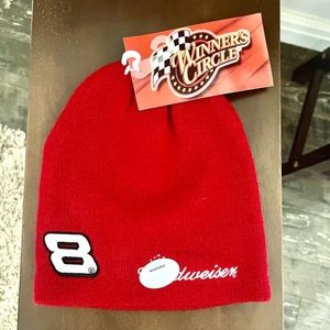 NWT Dale Earnhardt Jr Beanie Skull Cap Budweiser #8 Red NASCAR Hat Head Vintage